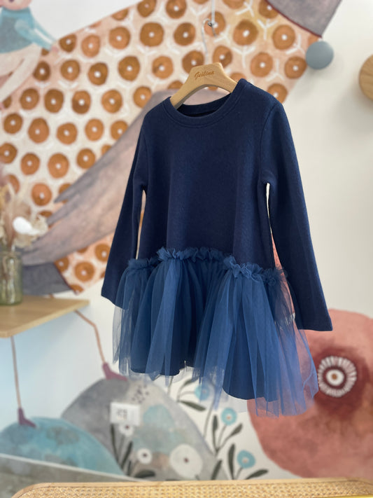 Abito con balza blu