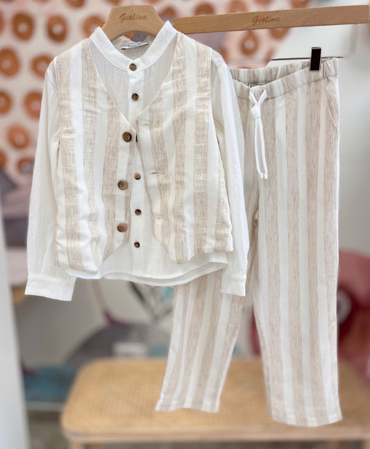 Camicia con gilet e pantalone  gessato