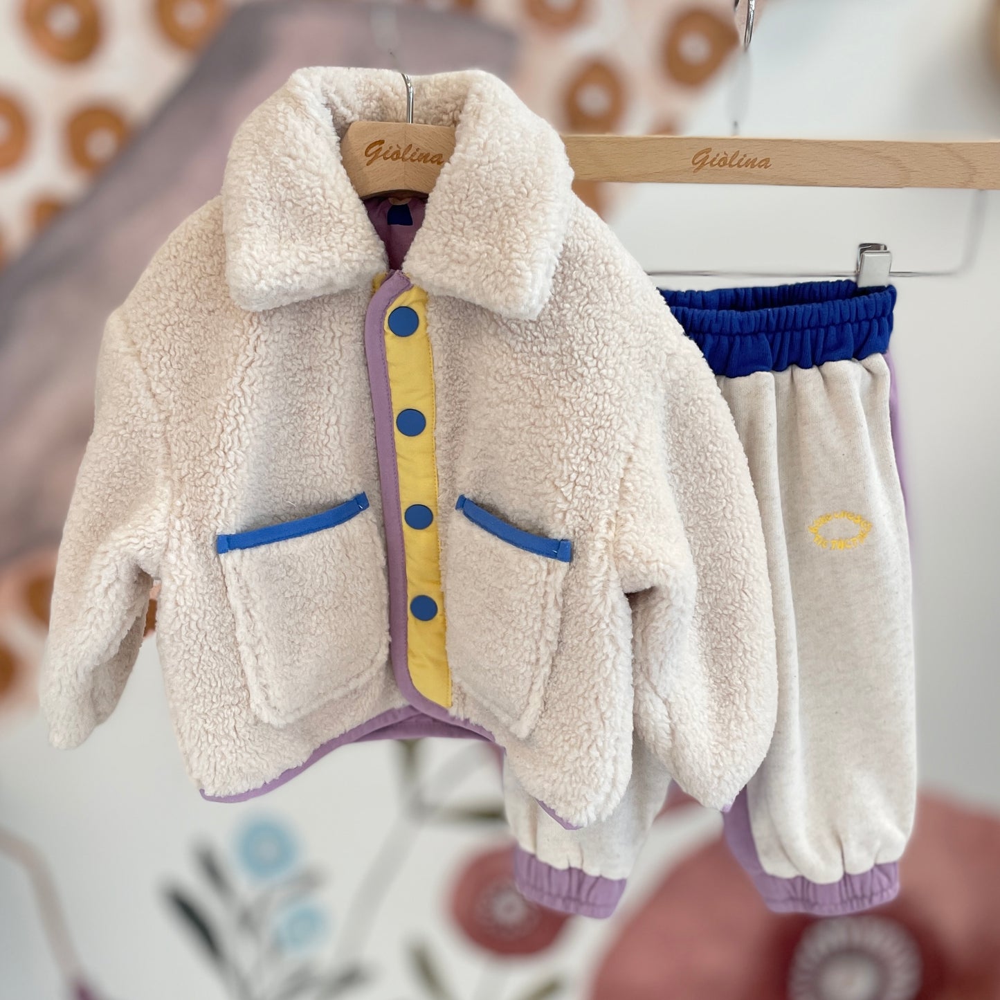 Tuta lilla con giubbino reversibile baby
