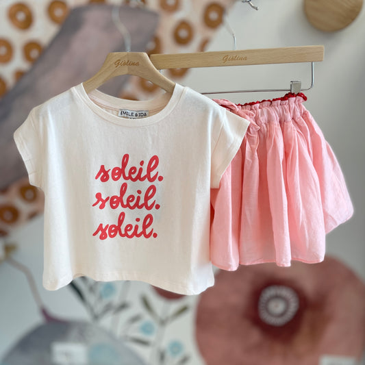 Felpina fragoline t-shirt stampate e gonnellina in voile