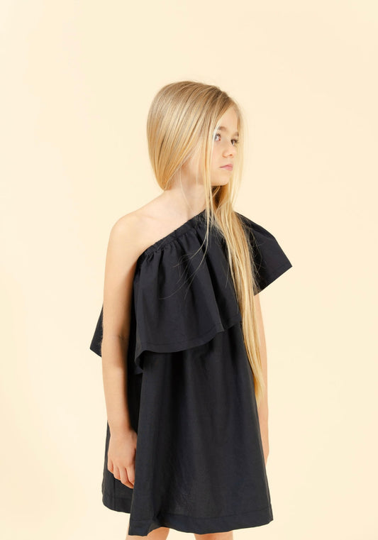 Abito monospalla nero