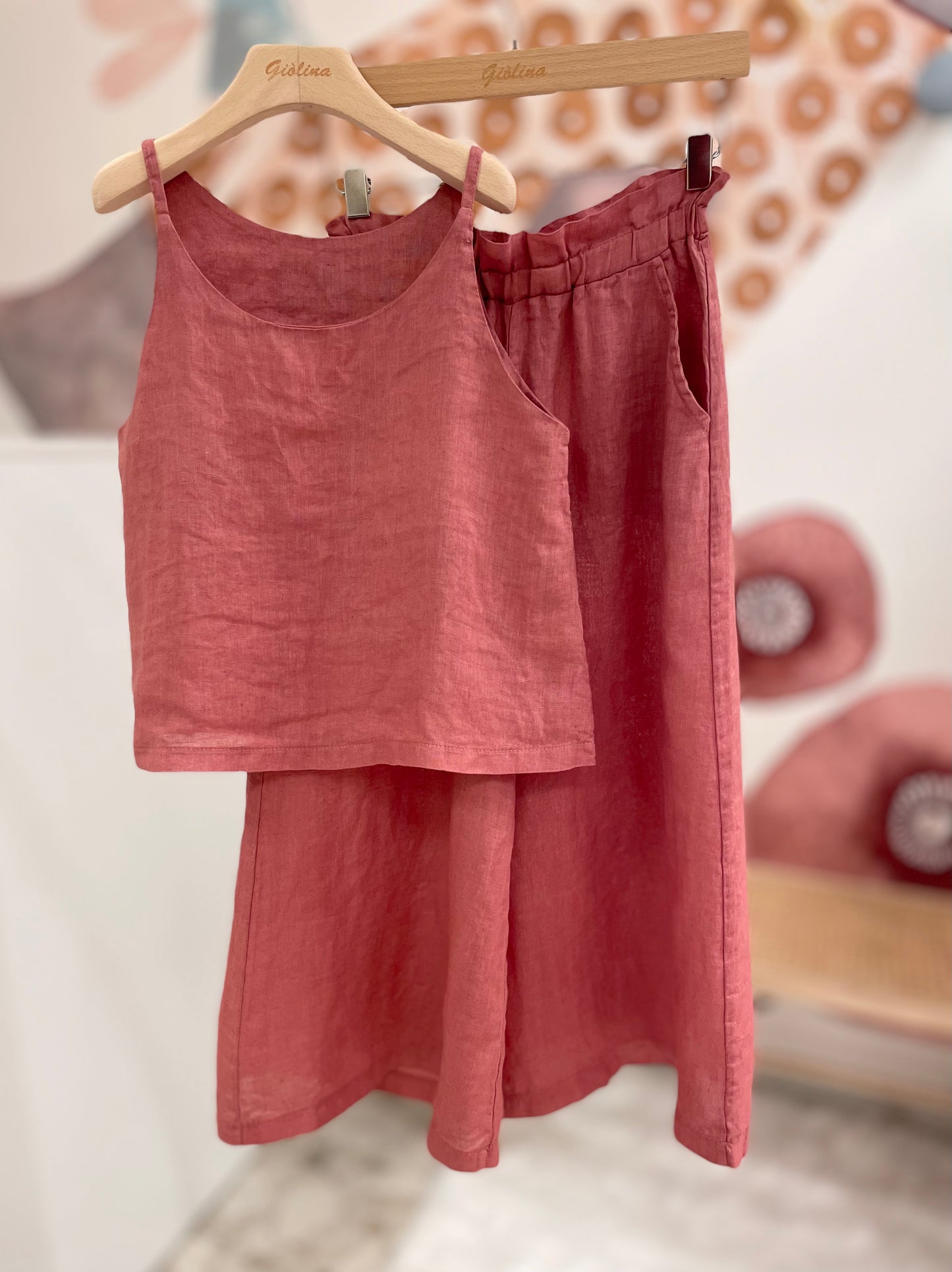 Completo in lino top e pantalone