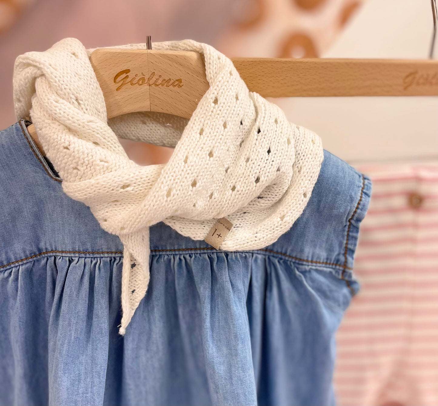 Abito smanicato in Denim con leggings rigato