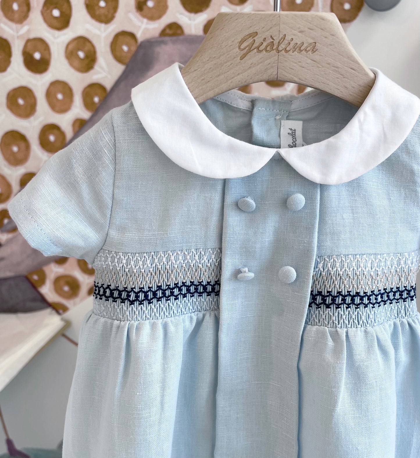Pagliccetto azzurro punto smock