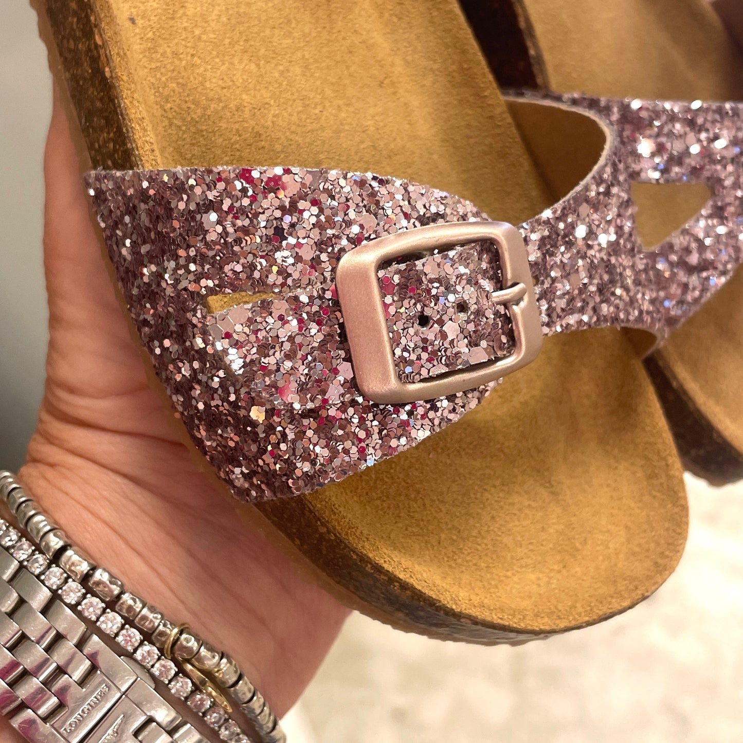 Sandalo glitter rosa