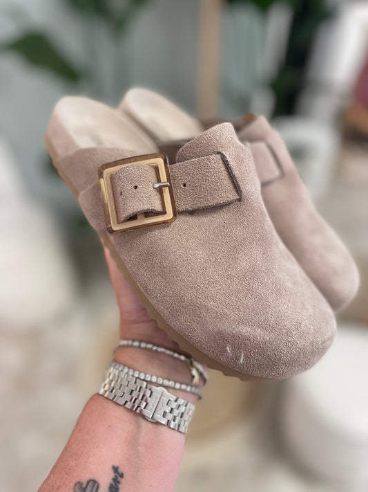 Sabot scamosciato taupe