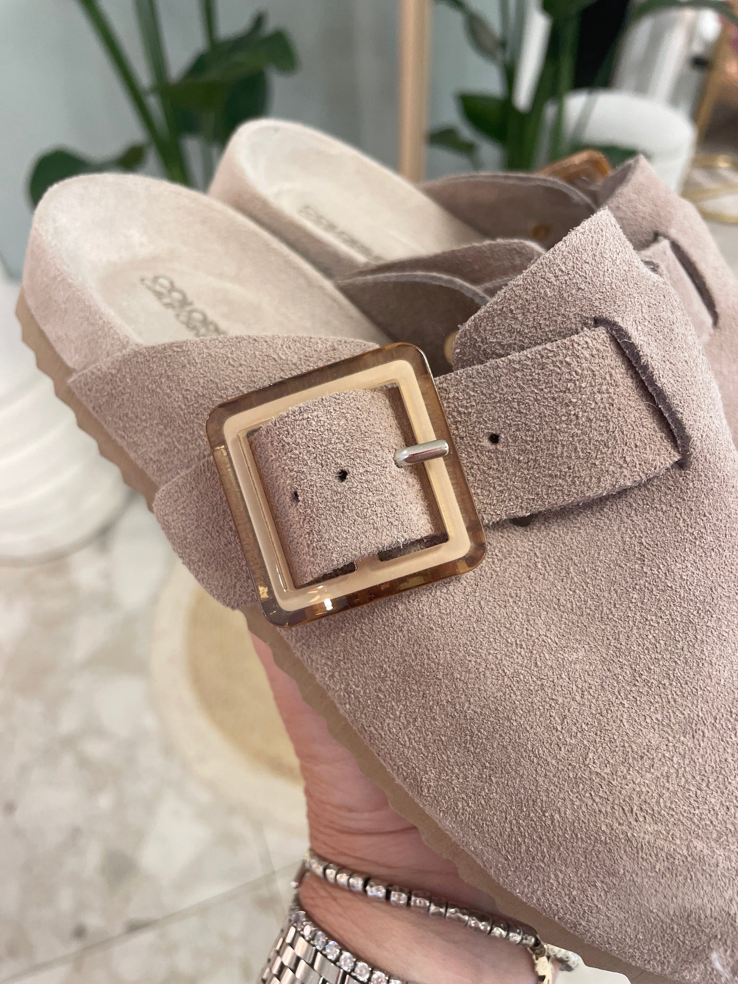 Sabot scamosciato taupe