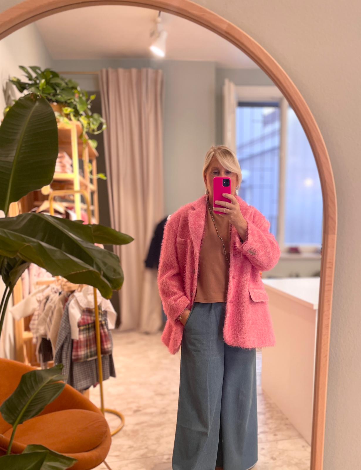 Cappotto over pelosino rosa babol